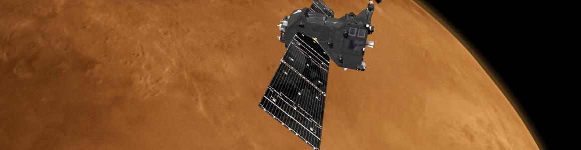 Trace Gas Orbiter at Mars. Credit: ESA/ATG medialab